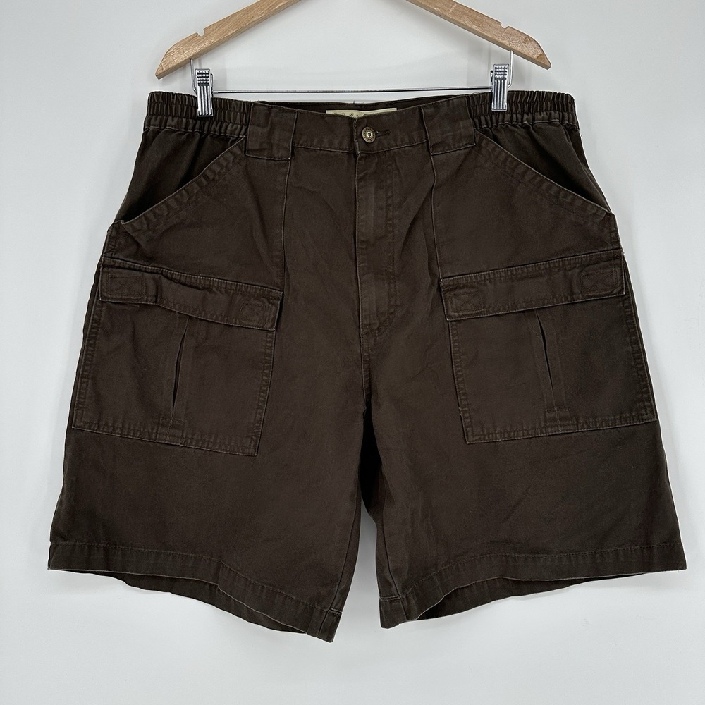 Cabela's Outdoor brown cotton utility cargo shorts 39x8.5 Canvas Cotton Men's